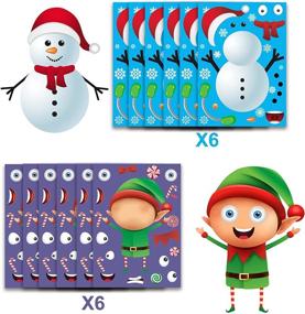 img 1 attached to 🎅 Holiday Fun Unleashed: Happy Storm Christmas Stickers for Kids - DIY Santa, Snowman, and Reindeer Face Stickers to Amp up Christmas Party Games, Classroom Activities, and Xmas Party Favors