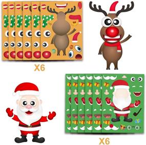 img 2 attached to 🎅 Holiday Fun Unleashed: Happy Storm Christmas Stickers for Kids - DIY Santa, Snowman, and Reindeer Face Stickers to Amp up Christmas Party Games, Classroom Activities, and Xmas Party Favors