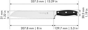 img 1 attached to 🔪 Кухонный нож HENCKELS Classic с зубчатым лезвием 5 дюймов - нож, черная нержавеющая сталь