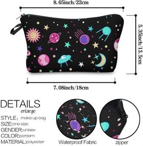 img 1 attached to Makeup Toiletry Cosmetic Travel Carry Bag Zippered Luggage Pouch Multifunction Make-Up Bag Pencil Holder Organizer For Men And Women (Blue Starry Sky)