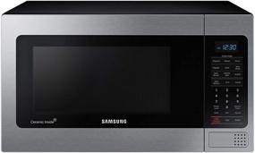 img 4 attached to 🍲 Samsung MG11H2020CT Countertop Grill Microwave, 1.1 cu. ft, Black with Mirror-Like Finish