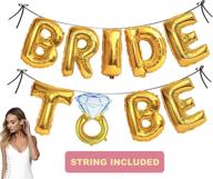 bachelorette party decorations and bridal shower decorations balloons - premium bride to be supplies - foil ring balloon, banner, ribbon (gold) логотип