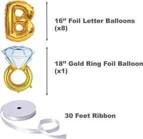 img 2 attached to Bachelorette Party Decorations and Bridal Shower Decorations Balloons - Premium Bride to Be Supplies - Foil Ring Balloon, Banner, Ribbon (Gold)