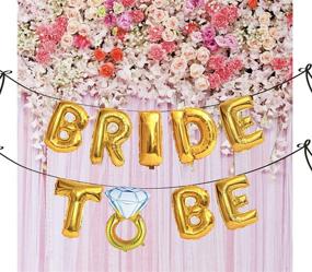 img 1 attached to Bachelorette Party Decorations and Bridal Shower Decorations Balloons - Premium Bride to Be Supplies - Foil Ring Balloon, Banner, Ribbon (Gold)