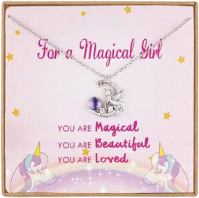 img 4 attached to Magical Crystal Unicorn Necklaces for Girls - Ideal Unicorn Jewelry Birthday Gifts for Magical Girls, Daughter, Granddaughter, or Niece, from Mom, Dad, or Grandma