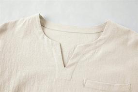 img 1 attached to 👔 Cotton Henley Casual Sleeve Men's Shirts by Bbalizko