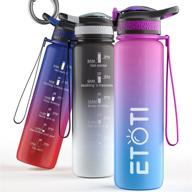 🚰 etoti water bottle with straw: bpa-free, motivational 32 oz sports bottle for fitness and outdoor activities logo