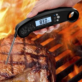 img 1 attached to 🌡️ Enhanced ToppKitchen Waterproof Digital Thermometer: Instant-Read Accuracy with Long Probe and Backlight for BBQ, Grilling, and More