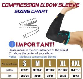 img 2 attached to 🏋️ Thx4COPPER Elbow Compression Sleeve(1 Pair) - 1Copper Infused Support – Guaranteed Recovery Copper Elbow Brace - Ideal for Workouts, Sports, Golf, Tennis Elbow, Arthritis, Tendonitis - Large