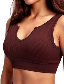 img 1 attached to Jetjoy Women's Ribbed Workout Set: Crop Rib Tank and High-Waist Leggings Combo