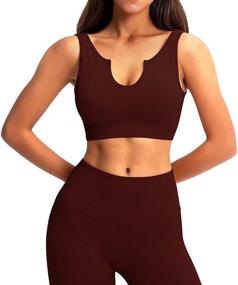 img 2 attached to Jetjoy Women's Ribbed Workout Set: Crop Rib Tank and High-Waist Leggings Combo