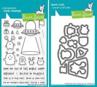 lawn fawn beam me up clear stamp and die set - 2 piece bundle (lf1597, lf1598) for creative crafting logo