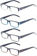 👓 affordable and stylish reading glasses: 4 pairs with fashionable spring hinges and high-quality visual clarity logo