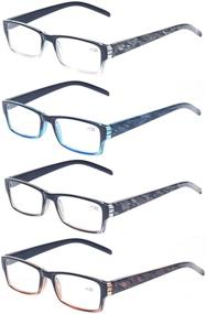 img 4 attached to 👓 Affordable and Stylish Reading Glasses: 4 Pairs with Fashionable Spring Hinges and High-Quality Visual Clarity