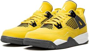 img 3 attached to 👟 Children's Jordan 4 Retro Lightning Tour Yellow/Dark Blue Grey Sneakers (BQ7669 700)