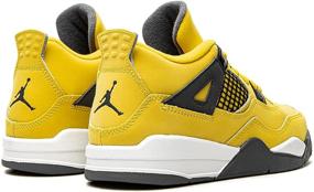 img 2 attached to 👟 Children's Jordan 4 Retro Lightning Tour Yellow/Dark Blue Grey Sneakers (BQ7669 700)