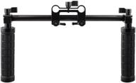 📸 enhance your filming experience with camvate handle grips front handbar clamp mount - designed for 15mm rod support system shoulder rig (black) logo