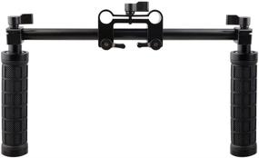 img 4 attached to 📸 Enhance Your Filming Experience with CAMVATE Handle Grips Front Handbar Clamp Mount - Designed for 15mm Rod Support System Shoulder Rig (Black)
