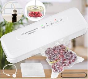 img 4 attached to 5-in-1 Vacuum Sealer Machine with Automatic Air Sealing System - Ideal for Vacuum Packing Oil, Dry, Wet, and Powder Food. Compact, Easy to Clean with Suction Hose