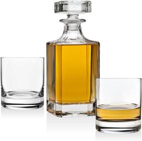 img 3 attached to 🥃 Lefonte Whiskey Decanter Set for Liquor, Scotch, Bourbon, or Wine with 2 Old Fashioned Whisky Glasses