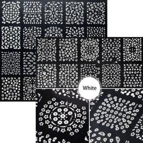 img 1 attached to 🌸 SkyCooool 92 Sheets Black White Colorful Flower 3D Mini Nail Art Decals Stickers for Women, Girls DIY