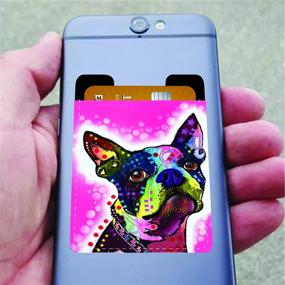 img 1 attached to 🐕 Dean Russo Boston Terrier Phone Pocket - Self-Adhesive Smartphone Wallet and Card Holder for Enhanced Convenience