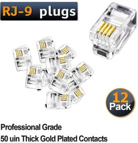 img 3 attached to Pack of 12 RJ9 4P4C Telephone Handset Cord Plugs with 50 Micron Thick Gold Plating