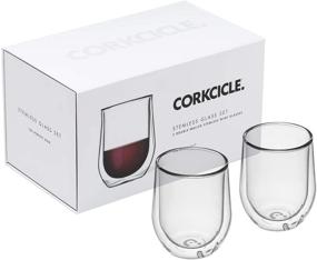 img 4 attached to 🍷 Corkcicle Stemless Double-Walled Glass Set of 2 - Crystal Clear: Ideal Wine-Enthusiast's Choice