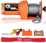 🏋️ tyt 2000 lb. advanced load atv/utv electric winch kit - powerful 12v steel cable winch with wired handle remotes, mounting bolt pattern, and waterproof ip67 design (2000 lb winch) logo