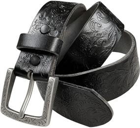 img 4 attached to 🌸 Authentic Western Floral Engraved Leather Women's Accessories & Belts: Timeless Fashion with a Touch of Elegance