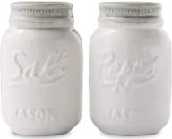 🔍 charming vintage mason jar salt & pepper shakers by comfify: décor for vintage, rustic, shabby chic - sturdy ceramic in white! logo