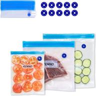 vicarko 30 vacuum zipper bags - vacuum sealer bags for food storage - reusable bags with double layers - bpa free - combo size logo