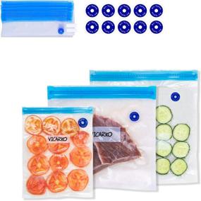 img 4 attached to VICARKO 30 Vacuum Zipper Bags - Vacuum Sealer Bags for Food Storage - Reusable Bags with Double Layers - BPA Free - Combo Size