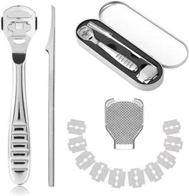 img 4 attached to 🦶 Professional Pedicure Foot Shaver Callus Remover Set - Casewin: Metal Scraper with 10 Blades, Hand Dry Dead Skin File & Stainless Razor Tools for Effective Heel Callous and Corn Removal