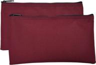 convenient value package: 2 burgundy poly cloth zipper bags with versatile uses logo