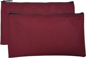 img 2 attached to Convenient Value Package: 2 Burgundy Poly Cloth Zipper Bags with Versatile Uses