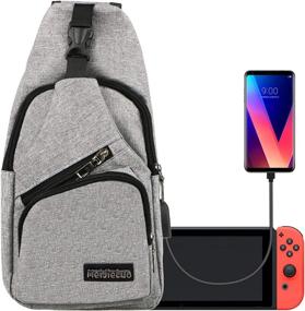 img 4 attached to Versatile EEEKit Backpack Crossbody Travel Bag: Organize & Charge Nintendo Switch Console, Joy-Cons and Accessories, with USB Charging Interface for Phone