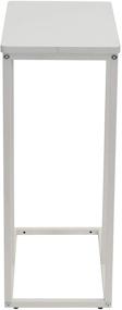 img 1 attached to 🏠 Stylish Household Essentials Narrow End Table: White Industrial Design, Metal C Shaped Frame, Rectangle Wood Top