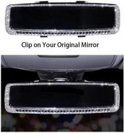💎 bling diamond clip-on rear view mirror: stylish car interior decor for women logo