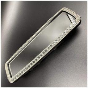 img 2 attached to 💎 Bling Diamond Clip-On Rear View Mirror: Stylish Car Interior Decor for Women