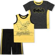 🦇 boys' batman warner sleeve undershirt shorts - stylish & comfortable clothing for young superheroes logo