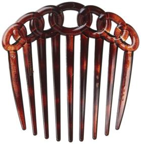 img 3 attached to 🔀 Caravan 9 Teeth Chain-Like Tortoise Shell French Twist Comb - Innovative Design, 1 Count