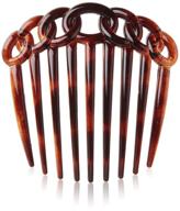 🔀 caravan 9 teeth chain-like tortoise shell french twist comb - innovative design, 1 count logo