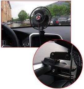 img 1 attached to 🌬️ Zento Deals 12V Portable Oscillating Fan: Universal Clip-On Vehicle Mount for Optimal Cooling