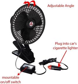 img 2 attached to 🌬️ Zento Deals 12V Portable Oscillating Fan: Universal Clip-On Vehicle Mount for Optimal Cooling