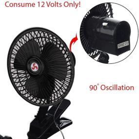 img 3 attached to 🌬️ Zento Deals 12V Portable Oscillating Fan: Universal Clip-On Vehicle Mount for Optimal Cooling