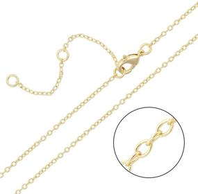 img 4 attached to Wholesale 1.5MM Gold Plated Solid Brass O Chains with Extension Chains: For Jewelry Making - Bulk 12 PCS (16-18 inch)