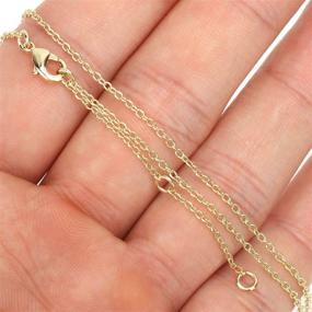 img 3 attached to Wholesale 1.5MM Gold Plated Solid Brass O Chains with Extension Chains: For Jewelry Making - Bulk 12 PCS (16-18 inch)