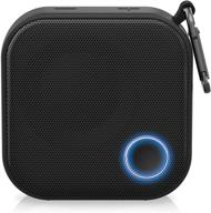 🔊 brookstone big blue go: compact wireless bluetooth speaker with dustproof & ipx7 water resistant design, deep bass & 10hr play-time - indoor/outdoor music companion with touch-and-link, portable carabiner clip & built-in mic logo