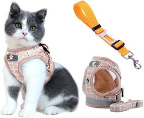 img 4 attached to 🐱 Luccalily Cat Harness and Leash Set: Escape Proof Vest for Safe and Comfortable Outdoor Walking, Reflective Strip and Adjustable Design for Cats and Small Dogs